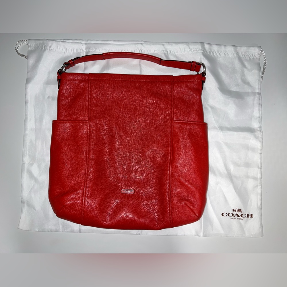 Coach Red Leather Satchel Bag - Picture 6 of 6